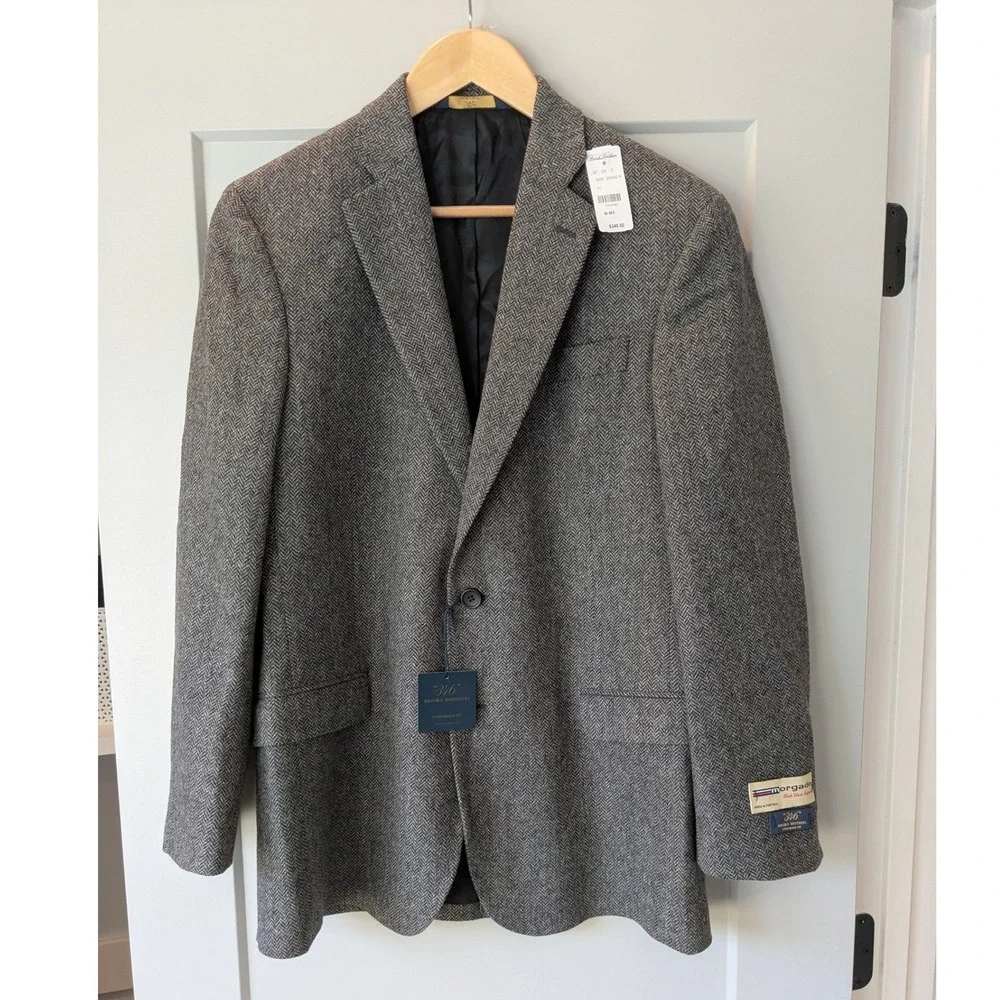 NWT Brooks Brothers 346 Fitzgerald Fit Grey Herringbone Wool Sport Coat 39R
